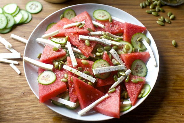 Cucumber and watermelon salad